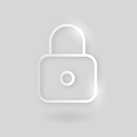 Lock feature vector technology icon in silver on gray background