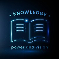 Knowledge education logo with audio book graphic