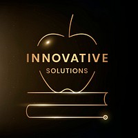 Innovative solutions logo template vector education technology with textbook graphic