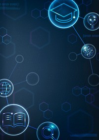 Geometric science education background in gradient blue digital remix