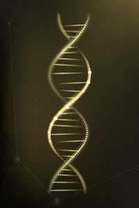 DNA genetic biotechnology science gold neon graphic