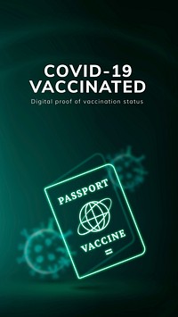 Covid-19 vaccine passport template vector smart technology social media story