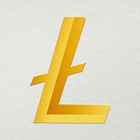 Litecoin blockchain cryptocurrency icon in gold open-source finance concept