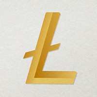 Litecoin blockchain cryptocurrency icon vector in gold open-source finance concept