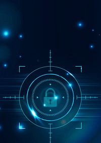Data lock background cyber security technology in blue tone