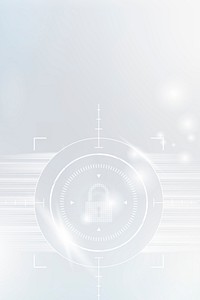 Data lock background cyber security technology in white tone