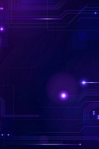 Digital grid technology background vector in purple tone