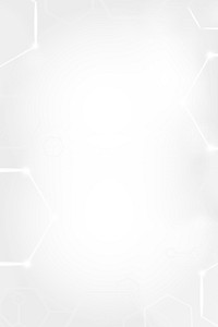 Digital technology background with hexagon frame in white tone