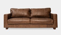 Industrial sofa brown leather couch living room furniture