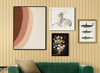 Gallery wall in a modern living room