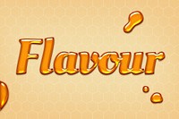 Flavour word in embossed style