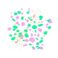 Green and purple vector wax melted crayon art element