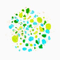 Blue and green vector wax melted crayon art element