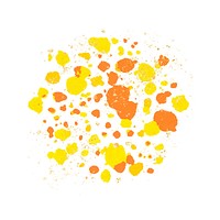 Yellow and orange vector wax melted crayon art element