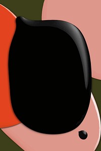Liquid black paint background vector with colorful creative shape elements