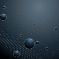 Solar system galaxy background with planets in aesthetic style