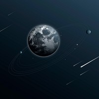 Solar system universe background vector with earth in aesthetic style