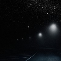 Aesthetic starry sky background with road remixed media