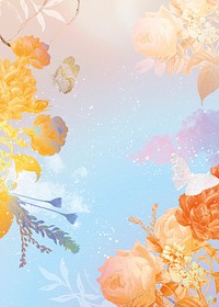 Aesthetic flower background, wedding design, remixed from vintage public domain art