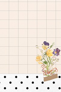 Flower background, aesthetic design, remixed from vintage public domain images
