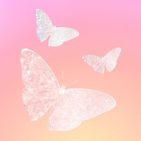 Aesthetic butterflies, vintage design, remixed from public domain images