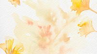 Gingko leaf border background in yellow watercolor autumn season