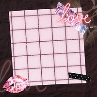 Pink collage aesthetic background, pink grid pattern