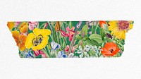 Flower collage washi tape graphic, DIY decorative scrapbooking