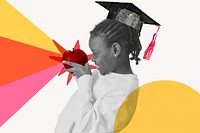Kid learning  background, education color pop design 