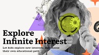 Explore interest blog banner  template, education design vector