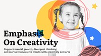 Creative learning blog banner  template, education design vector