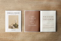 Aesthetic book mockup psd, editable design 