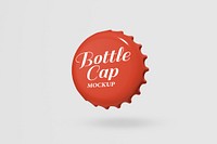 Bottle cap mockup psd, beverage product branding