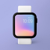 Smartwatch screen mockup, 3D rendering design psd