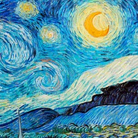 Starry Night background, Van Gogh's artwork remixed by rawpixel