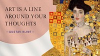 Adele Bloch-Bauer blog banner template,  Gustav Klimt's artwork remixed by rawpixel vector