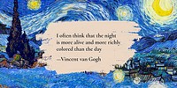 Quote Twitter post template, Starry Night painting remixed by rawpixel vector