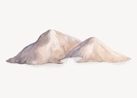 Watercolor nature, mountain collage element vector