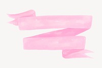 Pink banner clipart, watercolor design psd