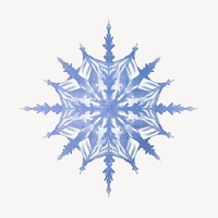 Aesthetic snowflake sticker, watercolor design vector