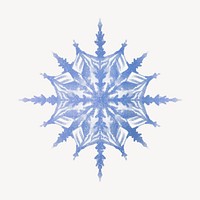 Aesthetic snowflake clipart, watercolor design psd