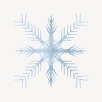 Aesthetic snowflake sticker, watercolor design vector