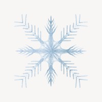 Aesthetic snowflake clipart, watercolor design