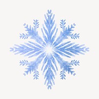 Aesthetic snowflake clipart, watercolor design psd