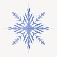 Aesthetic snowflake sticker, watercolor design vector