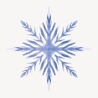 Aesthetic snowflake clipart, watercolor design psd