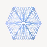 Aesthetic snowflake sticker, watercolor design vector