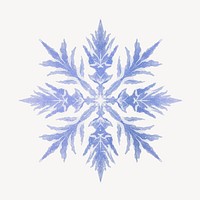 Aesthetic snowflake clipart, watercolor design psd