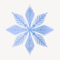 Aesthetic snowflake sticker, watercolor design vector