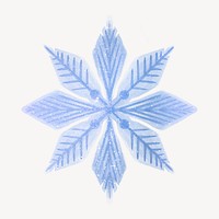 Aesthetic snowflake clipart, watercolor design